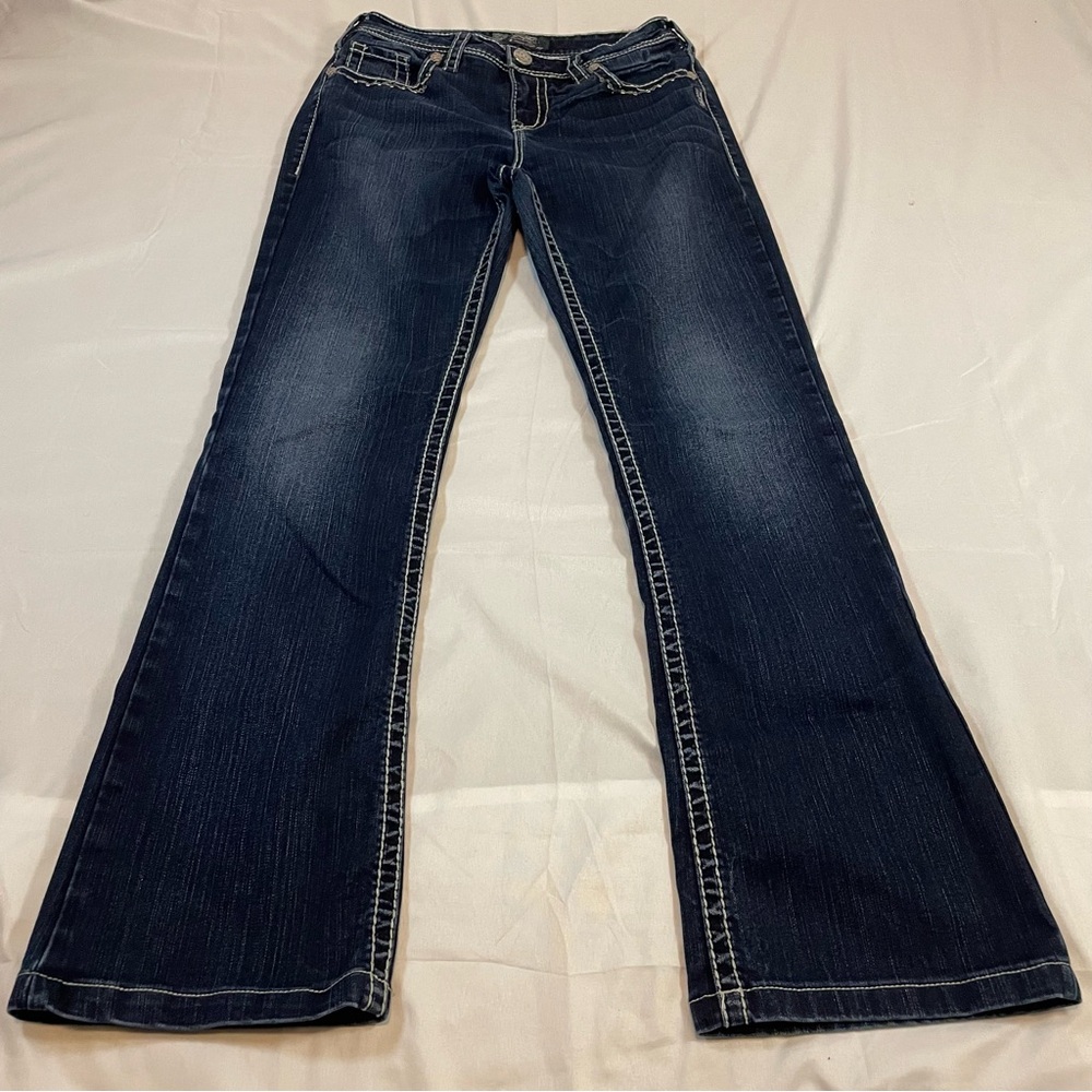 Silver Jeans Co Natsuki Flap Bootcut‎ Dark Wash Rhinestone Jeans W29 L35